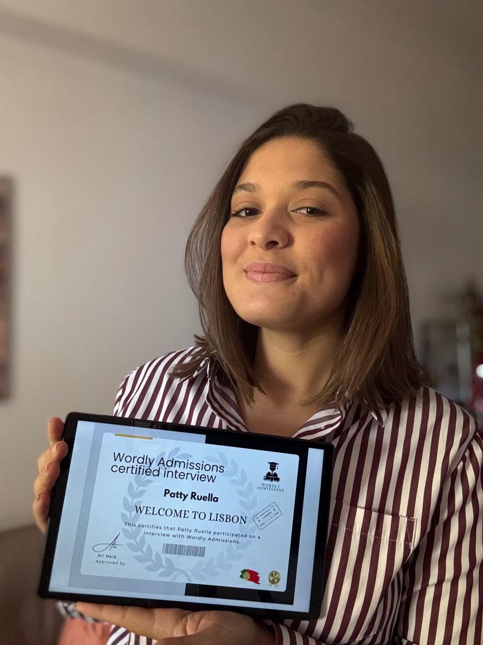 Patty Ruella โ Wordly Admissions certified interview, Lisbon