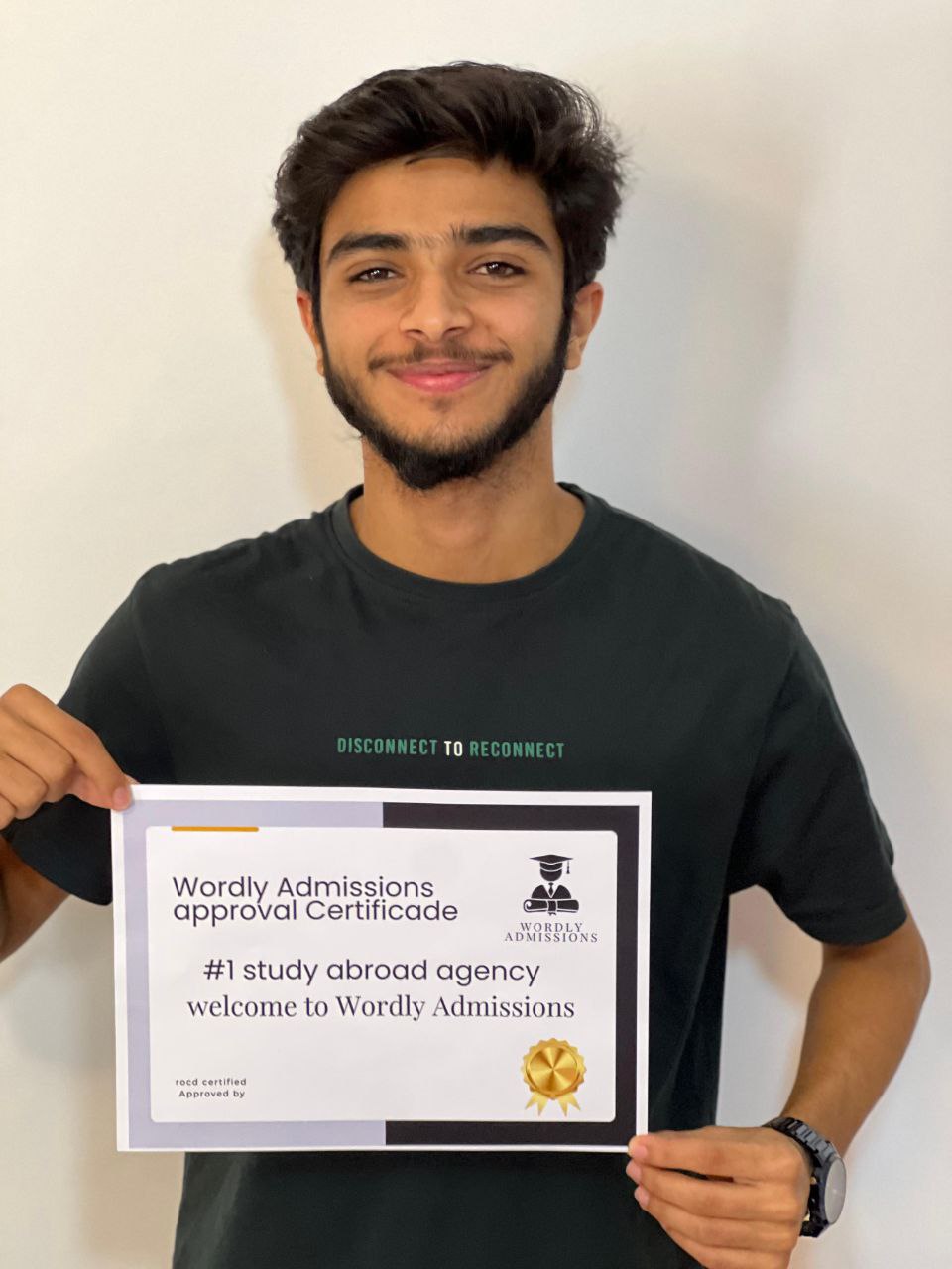Wordly Admissions approval certificate โ #1 study abroad agency